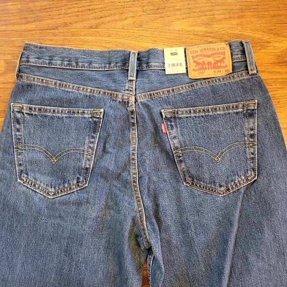 Levi's Men 505 Relaxed Fit Jeans 34 x 30 Straight Leg Zip Up Blue NWT Fashion B3 - Picture 4 of 5